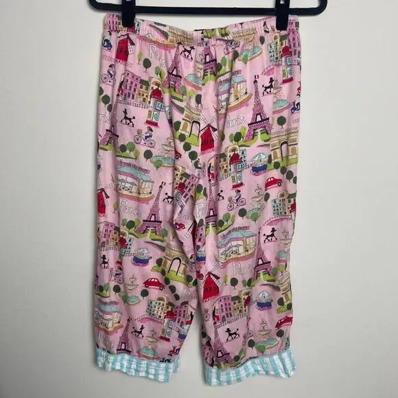 Peter Alexander Pink Paris Cotton Pajama Pants Size Medium - Picture 2 of 8